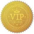 thumbnail image 1 of 100Pcs VIP Member Gold Foil Certificate Seals Self Adhesive Embossed Seals Gold Stickers Medal Decoration Labels, 1 of 8