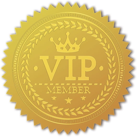 100Pcs VIP Member Gold Foil Certificate Seals Self Adhesive Embossed Seals Gold Stickers Medal Decoration Labels
