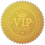 100Pcs VIP Member Gold Foil Certificate Seals Self Adhesive Embossed Seals Gold Stickers Medal Decoration Labels