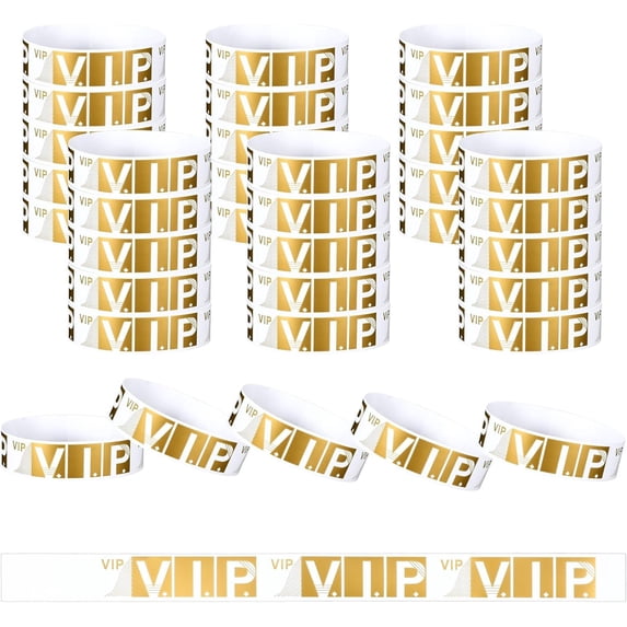 300pcs Black VIP Wristbands - Waterproof Paper Event Bracelets For Parties, Concerts, Festivals