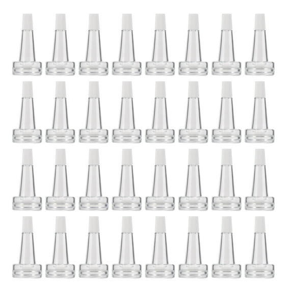OUNONA 100Pcs Clear Vial Bottle Caps Plastic Horn Shape Sealing Caps for Essence