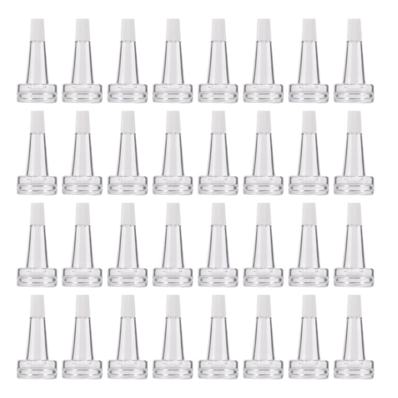 OUNONA 100Pcs Clear Vial Bottle Caps Plastic Horn Shape Sealing Caps for Essence