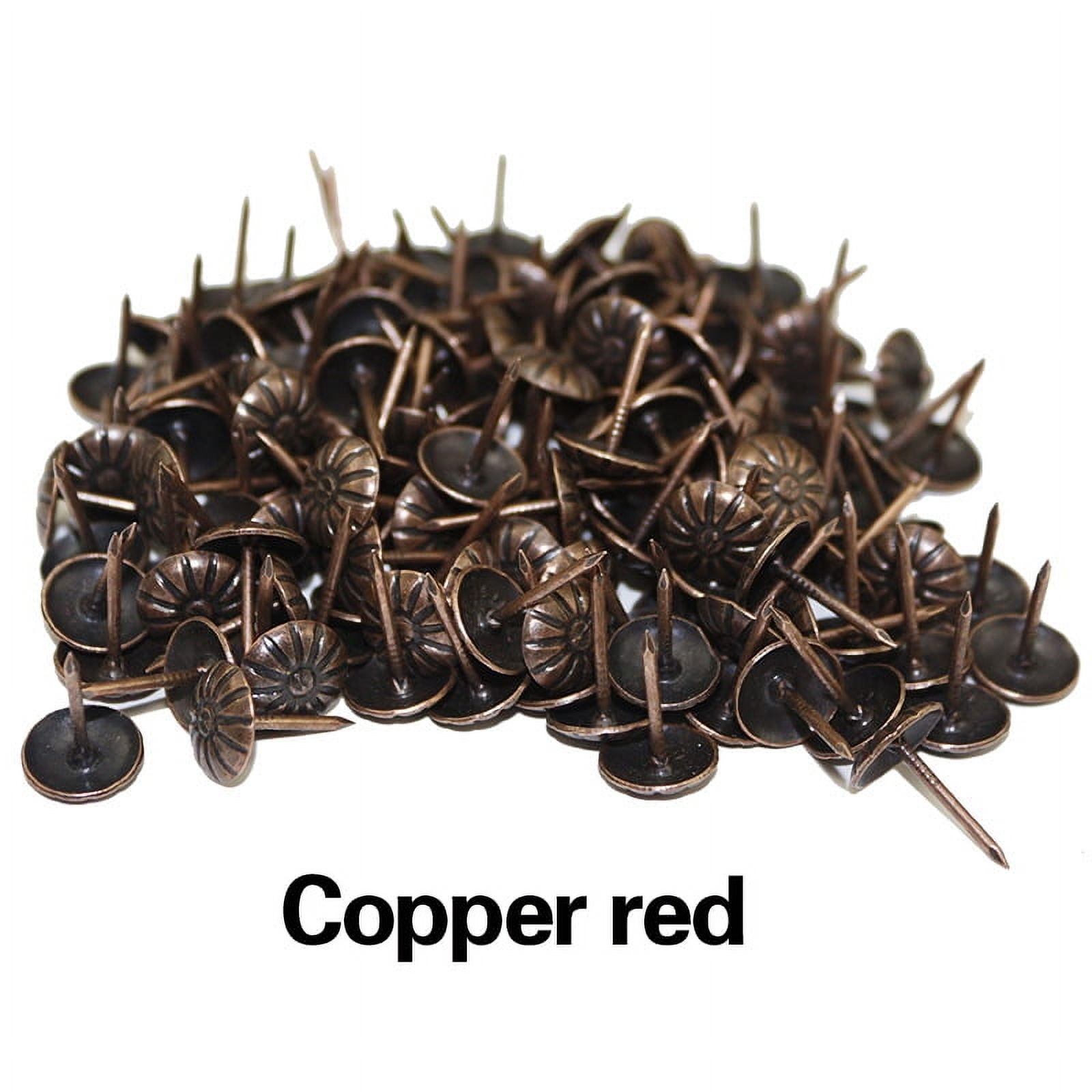 100-Pack Bronze Flat Head Thumb Tacks - Heavy Duty Upholstery Nails For Furniture & Decoration (16mm X 20mm)