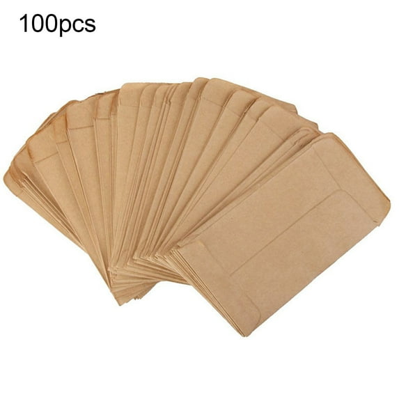 100Pcs Vintage Kraft Paper Bags Hybrid Food Corn Farm Pollen Bag Sack Pouch