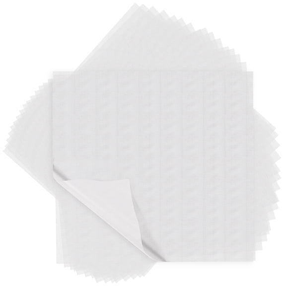100Pcs Wash Away Embroidery Stabilizer PVA Water Soluble Embroidery Topping Film Stable Performance Water Soluble Stabilizer Precision Fit Embroidery Films Suitable for Shirts