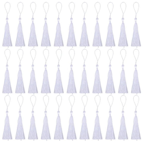 100Pcs White Bookmark Tassels for Jewelry Making, DIY Projects