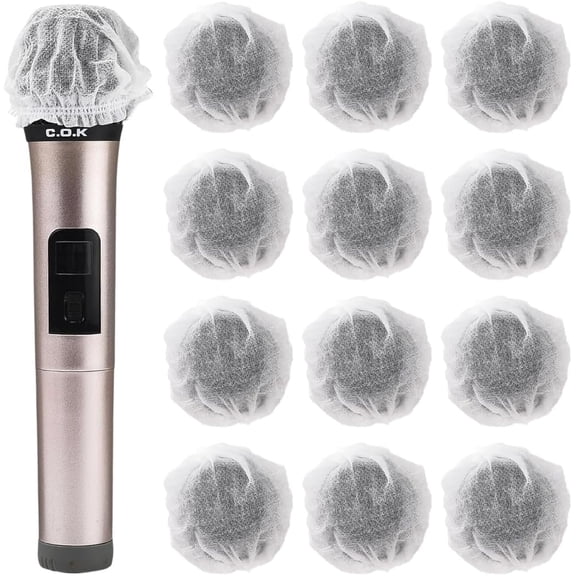 100Pcs White Microone Cover Microone Hygienic Covers Cloth Non Woven Small Soft Handheld Mic Mike Windscreen Protective