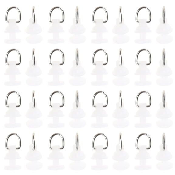 100Pcs White PVC Curtain Track Gliders Hooks for Smooth Sliding Rollers Curtain Track Runner for Home and