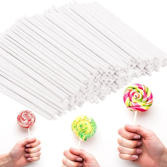 100Pcs White Paper Lollipop Stick Cake Stick Sucker Stick for Chocolate Candy Lollipop Molds Safes Food Stick