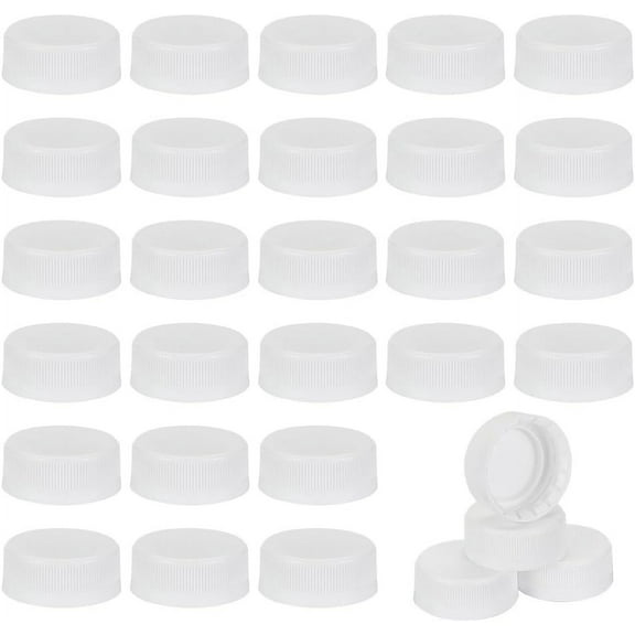 100Pcs White Plastic Bottle Caps 39mm Inner Diameter Tamper Seal Lids 1.6x0.6 Inch Bottle Jug Storage Cap Lids Replacement Caps Twist Cap for Juice Bottles Dispenser Caps