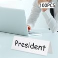thumbnail image 1 of 100Pcs White Reable Name Tent Cards Dry Erase Wipe Clean Desk Name Tags, 1 of 15
