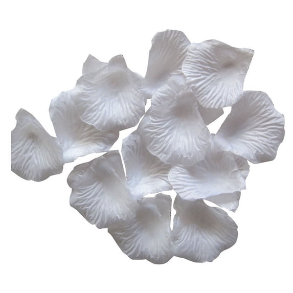 100Pcs White Silk Rose Petals, Pure Confetti for Wedding Ceremony Decor 白色