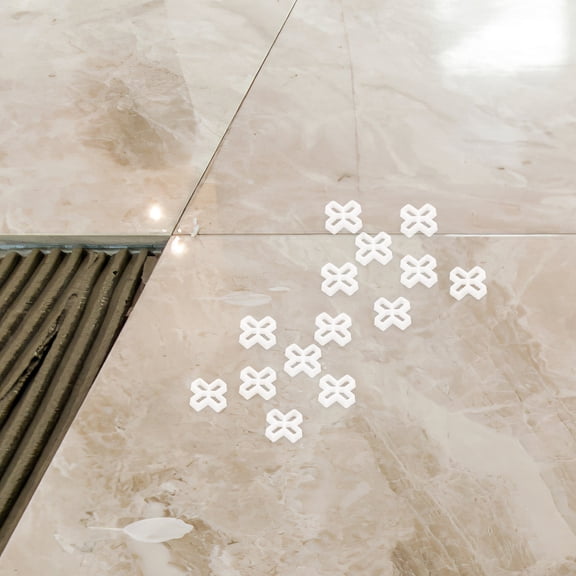 100Pcs White Tile Leveling Spacers PVC Material for Floor and Patio Tile Grout