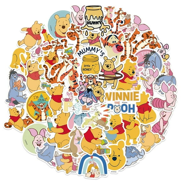 100Pcs Winnie the Pooh Stickers for Water Bottle Laptop Computer Phone Case Luggage Notebook Skateboard Lunchbox Decals Gifts for Kids Teen Adults