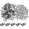100Pcs Wire Fence Clips Cattle Panel Cage Clips Fence Clamp Aluminum