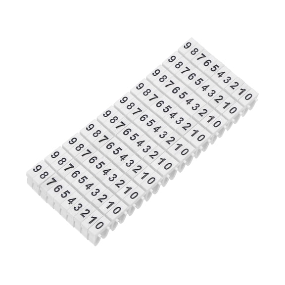 100Pcs Wire Label, 0-9 Digital Cable Labels Tags M-2 Type, White