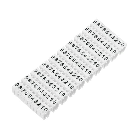 100Pcs Wire Label, 0-9 Digital Cable Labels Tags M-3 Type, White