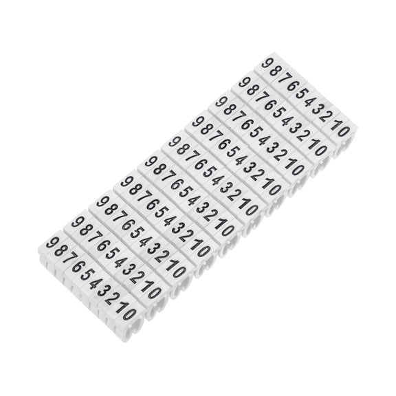 100Pcs Wire Label, 0-9 Digital Cable Labels Tags M2-L Type, White
