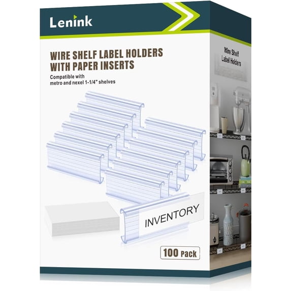 Wire Rrack Label Stands 100Pcs Wire Shelf Label Holders with Paper Inserts Plastic Rack Holder ...