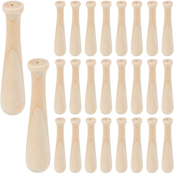 100Pcs Wooden Baseball Bat Ornaments Home Decorations Floral White 47x10mm diy