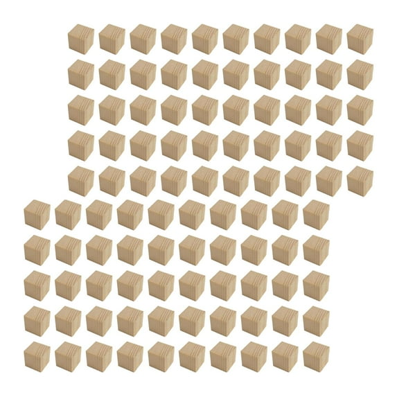 100Pcs Wooden Blocks Unfinished Wooden Cubes Wood Stacker Game Solid Wood Cubes for DIY Projects Painting Decorating Crafting 2.0cm