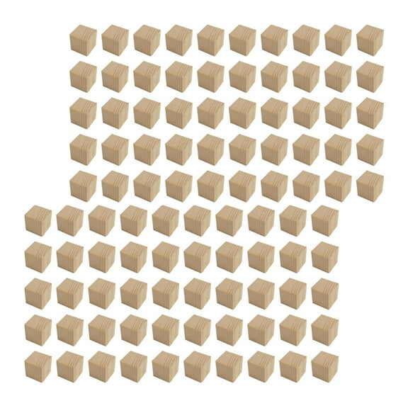 100Pcs Wooden Blocks Unfinished Wooden Cubes Wood Stacker Game Solid Wood Cubes for DIY Projects Painting Decorating Crafting 3.0cm
