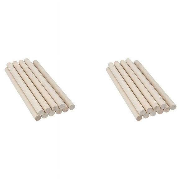 100Pcs Wooden Dowel Rods Unfinished Wood Dowels, Solid Hardwood Sticks for Crafting, Macrame, DIY & More, Sanded Smooth,100 x Wooden Dowel,Wood color