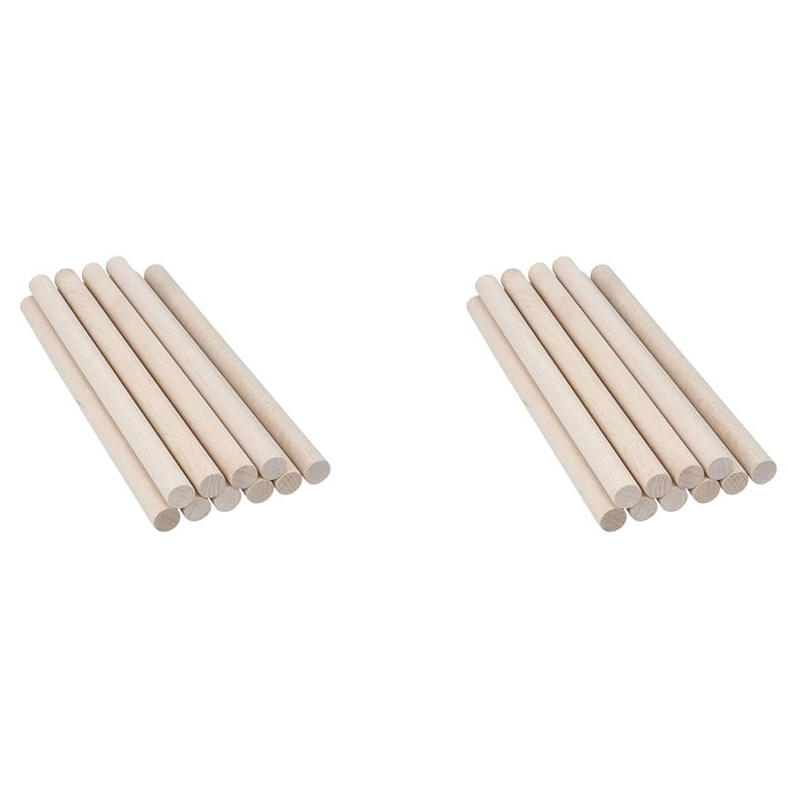 100Pcs Wooden Dowel Rods Unfinished Wood Dowels, Solid Hardwood Sticks