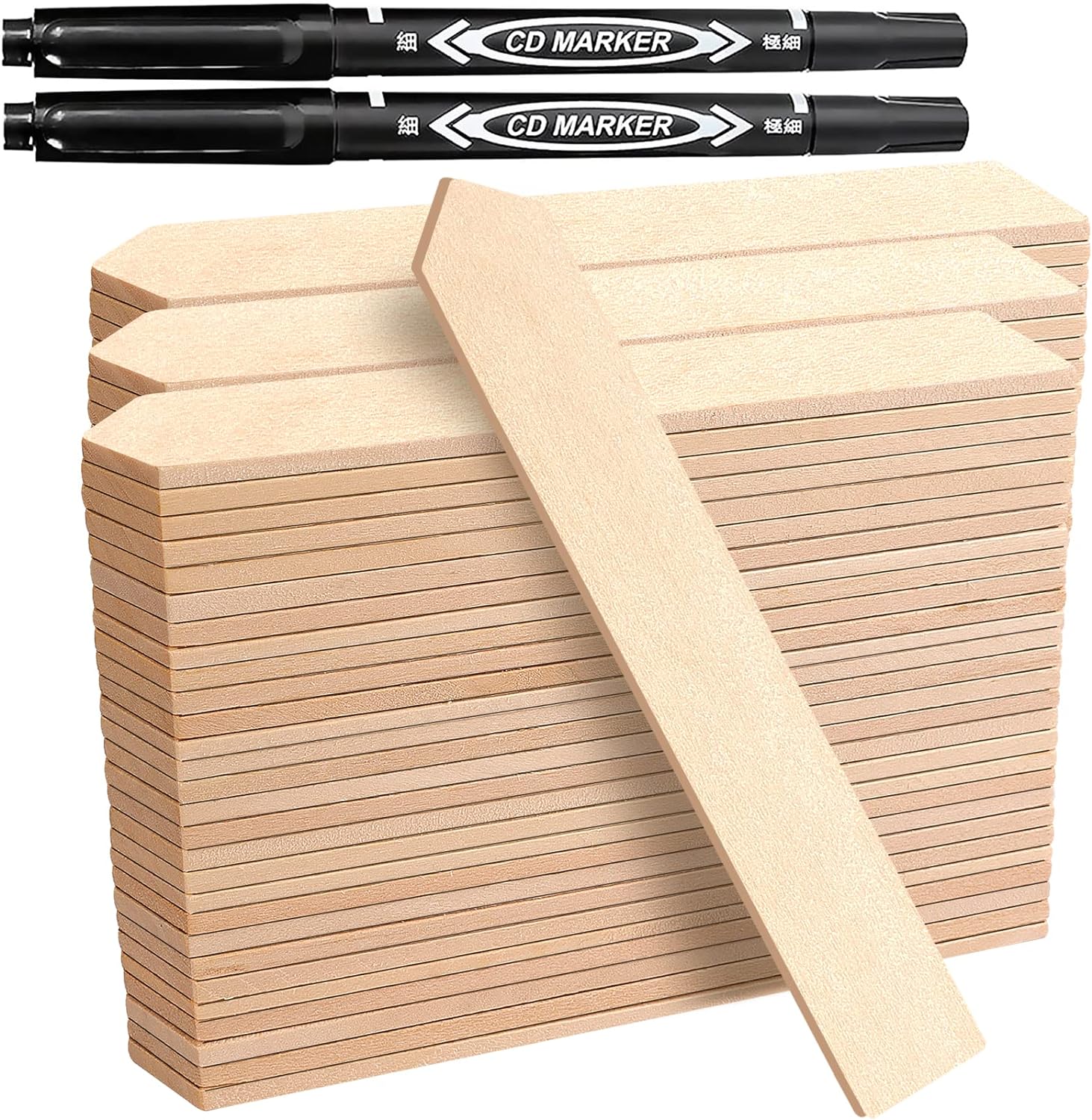 100Pcs Wooden Plant Labels Plant Tags 6 Inch Garden Plants Markers Waterproof Seed Labels Markers Sticks Outdoor Garden Label Stakes Sign Wooden Plants Name Tags for Seedling Vegetables Flower