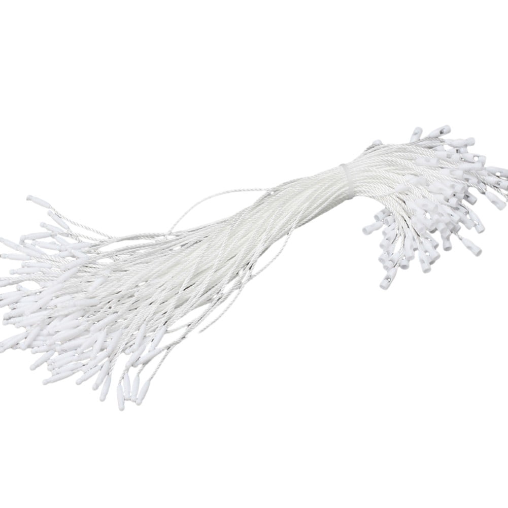 String Snap Lock 100Pcs /lot Plastic Tag White Beige Black Hang Tag Polyester Rope ...