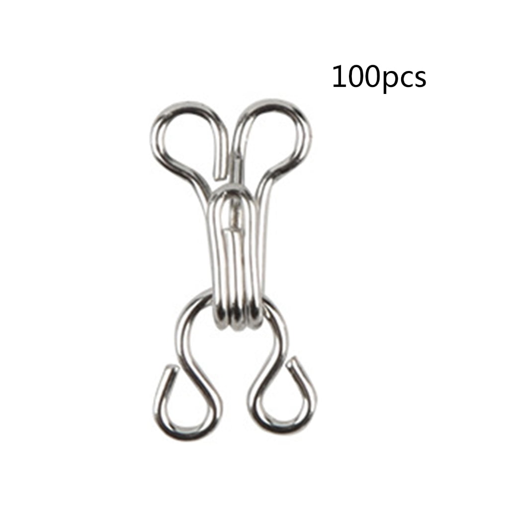 100Pcs/lot Sewing Hooks and Eyes Closure Bra Hooks Metal Eyes Closure