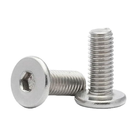100Pcs/lot Ultra-Thin Super Flat Round Head Bolts M1.6 M2 M2.5 M3 M4 M5 M6 M8 304 Stainless Steel Hex Socket Head Metal Screws(16mm x100pcs,M5)