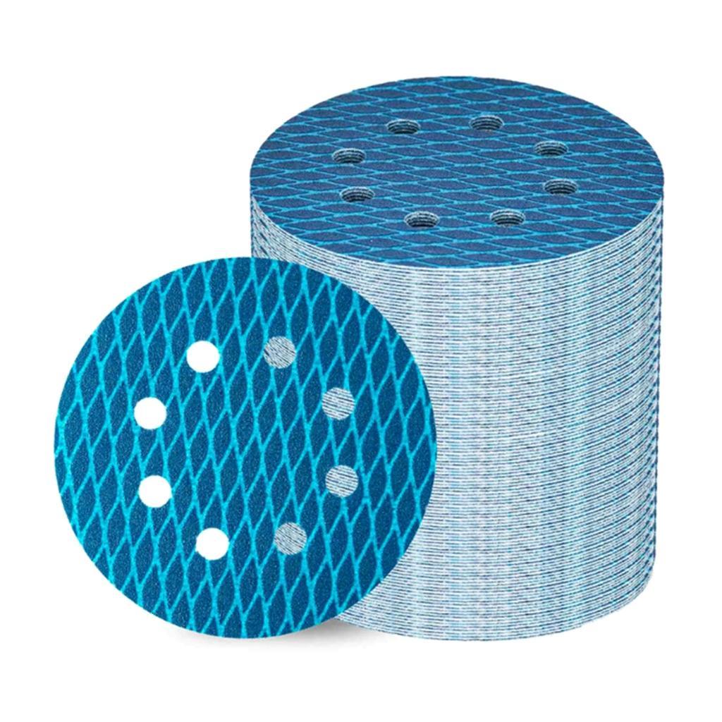 100Pcs/set Sanding Disc 5inch 125mm Orbital Sander Sandpaper 8 Hole Pad Abrasive Tool for Wood Metal Furniture