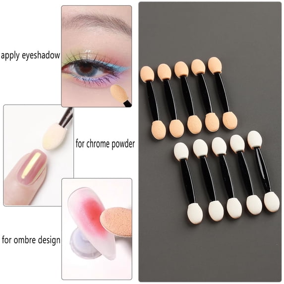 100PcsDisposable Eyeshadow Applicators, Sponge Brush,Double-Sided Eye Makeup Sponge Applicators,Makeup Applicators Dual Sides