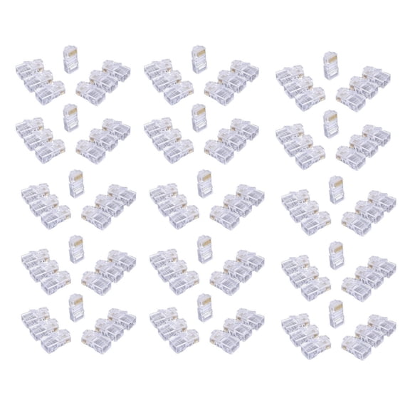 100Piece Cat6 RJ45 UTP Networking Plugs 8P8C Cat6 RJ45 Connectors For Ethernet Cable,Clear Connectors Networking Plugs