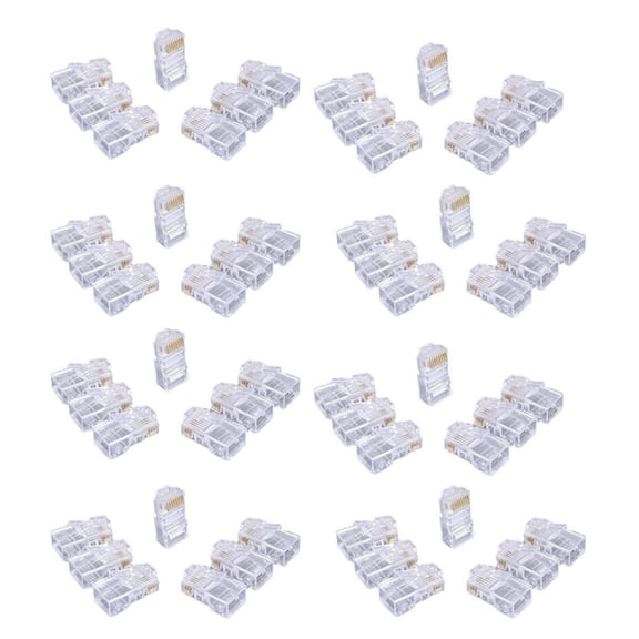 100Piece Cat6 RJ45 UTP Networking Plugs 8P8C Cat6 RJ45 Connectors For Ethernet Cable,Clear Connectors Networking Plugs