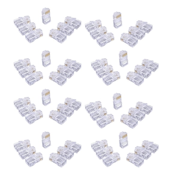 100Piece Cat6 RJ45 UTP Networking Plugs 8P8C Cat6 RJ45 Connectors For Ethernet Cable,Clear Connectors Networking Plugs