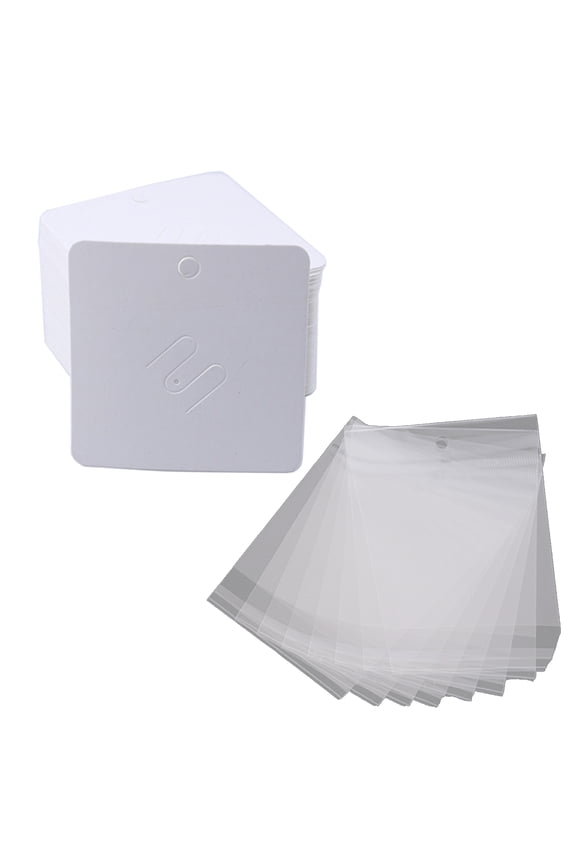 100Piece Kraft Brooch Pin Cards Square Brooch Display Holder Card Brown Earring-Tag for Selling Jewelry Craft Retail