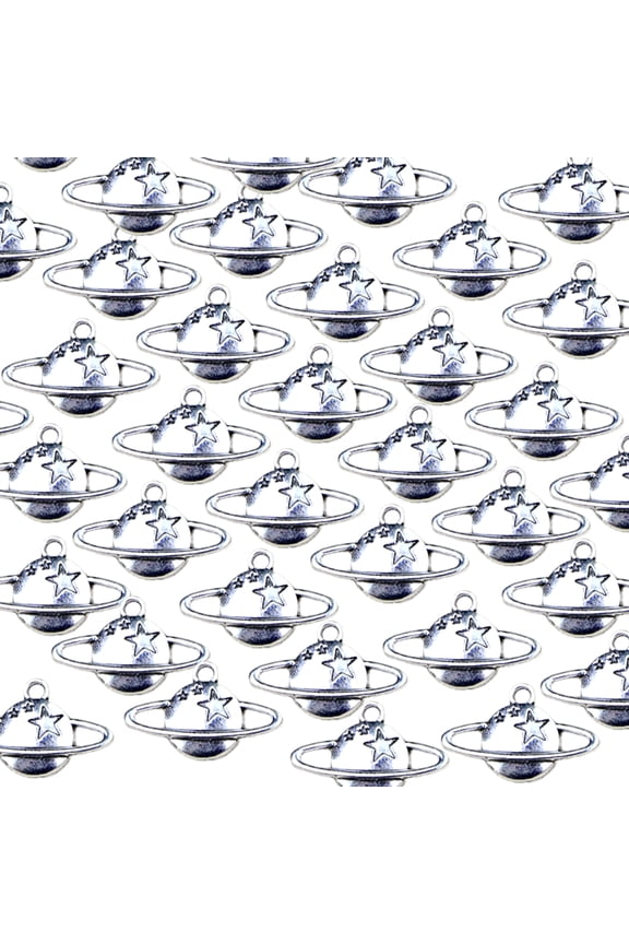 100Pieces Antique Silver Saturns Planet Pendants Attractive Saturns Pendant Charm For Stylish Handmade Jewelry Projects