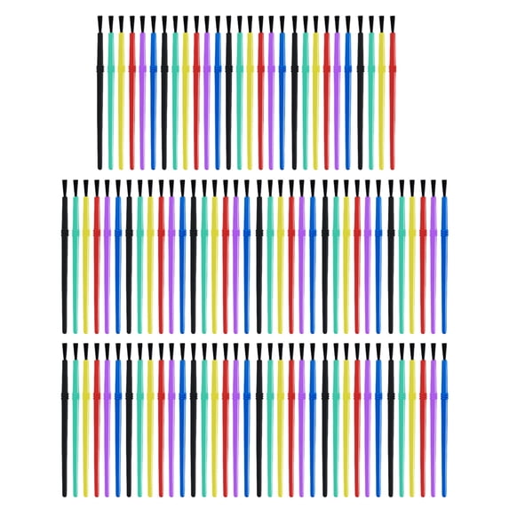 100Pcs Kids Painting Brushes Assorted Colors Safe Not Toxic Plastic Brush