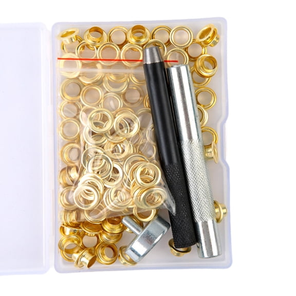 100Pieces Grommets Eyelets with Tools, Grommet Kits for Fabric, Canvas, Curtain, Clothing, Leathers Repair, 6mm/8mm/10mm