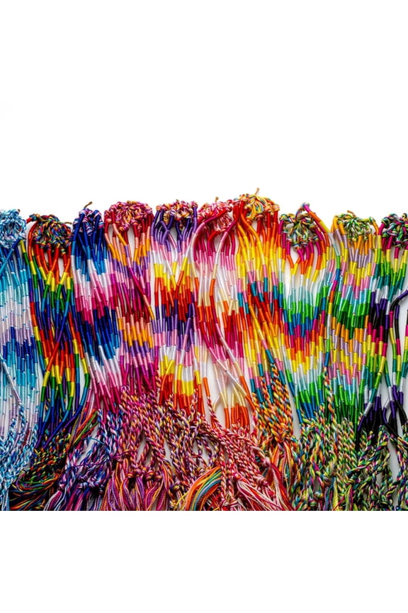 100Pieces Multicolor Braid Strands Bracelets Friendship Cords Hand-Making Cotton Jewelry Gift for Girl