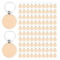 thumbnail image 1 of 100Pieces Wooden Keychain Blanks Round Wood Engraving Blanks Unfinished Wooden Key Ring Key Tag B, 1 of 6
