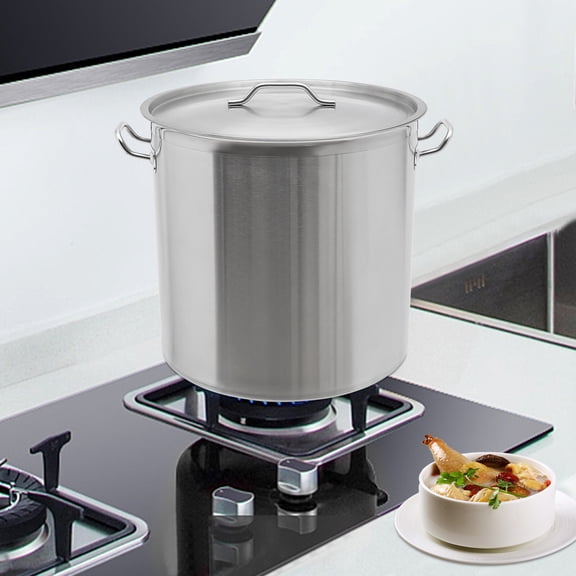 100 Quart Large Stock Pot Stainless Steel w/ Lid for Restaurant Kitchen Cooking