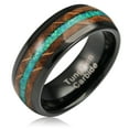 thumbnail image 1 of 100S JEWELRY Black Tungsten Rings For Men Whiskey Barrel & Green Opal Wedding Promise Engagement Band Size 6-16 (Tungsten, 6), 1 of 6