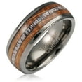 thumbnail image 1 of 100S JEWELRY Gunmetal Gray Tungsten Rings For Men Whiskey Barrel Wood & Elk Anters Inlay Wedding Promise Engagement Band Size 6-16 (Tungsten, 6), 1 of 6