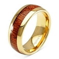 thumbnail image 1 of 100S JEWELRY Mens Wedding Bands Tungsten Rings Koa Wood Inlay 14k Gold Plated Size 6-16 (Tungsten, 13), 1 of 6
