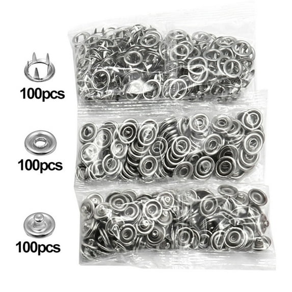 100Set Automatic Grommet Eyelet Five-Claw Snap Button For Installing Clothes