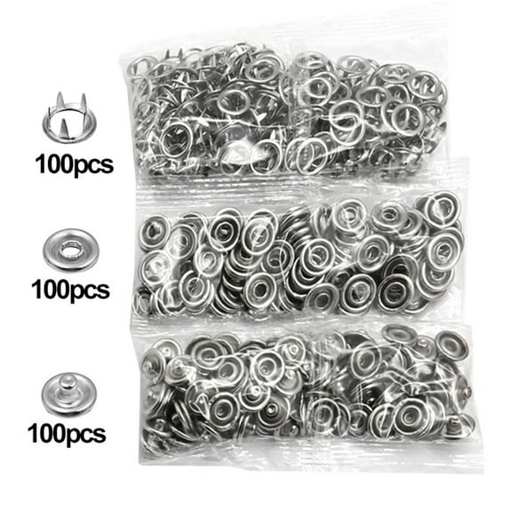 100Set Automatic Grommet Eyelet Five-Claw Snap Button For Installing Clothes