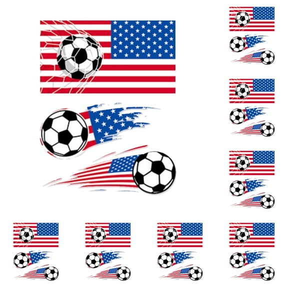 100Sets Soccer Fan Temporary Tattoo Household Stickers Vinyl Decals For Diy Project (Color8)